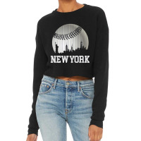 New York Ny Skyline Baseball Stripes For Gameday Retro Style Cropped Sweater | Artistshot