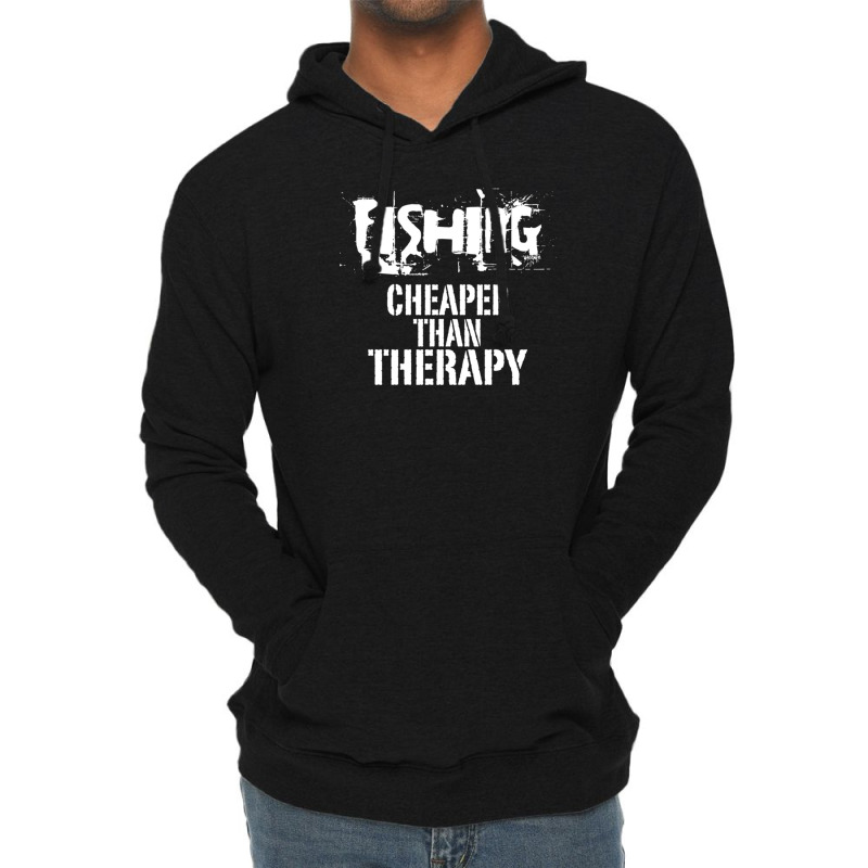 Fishing, Cheaper Than Therapy Lightweight Hoodie by minarsihre | Artistshot