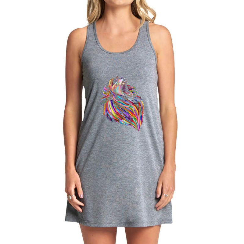 Roaring Regal Rainbow Lion Tank Dress by mimifrisby | Artistshot