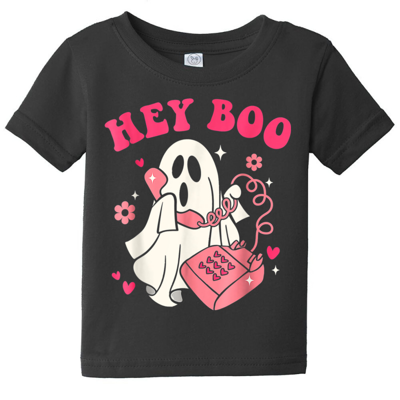 Hey Boo Funny Halloween Costume Spooky Season Ghost Landline T Shirt Baby Tee by cm-arts | Artistshot