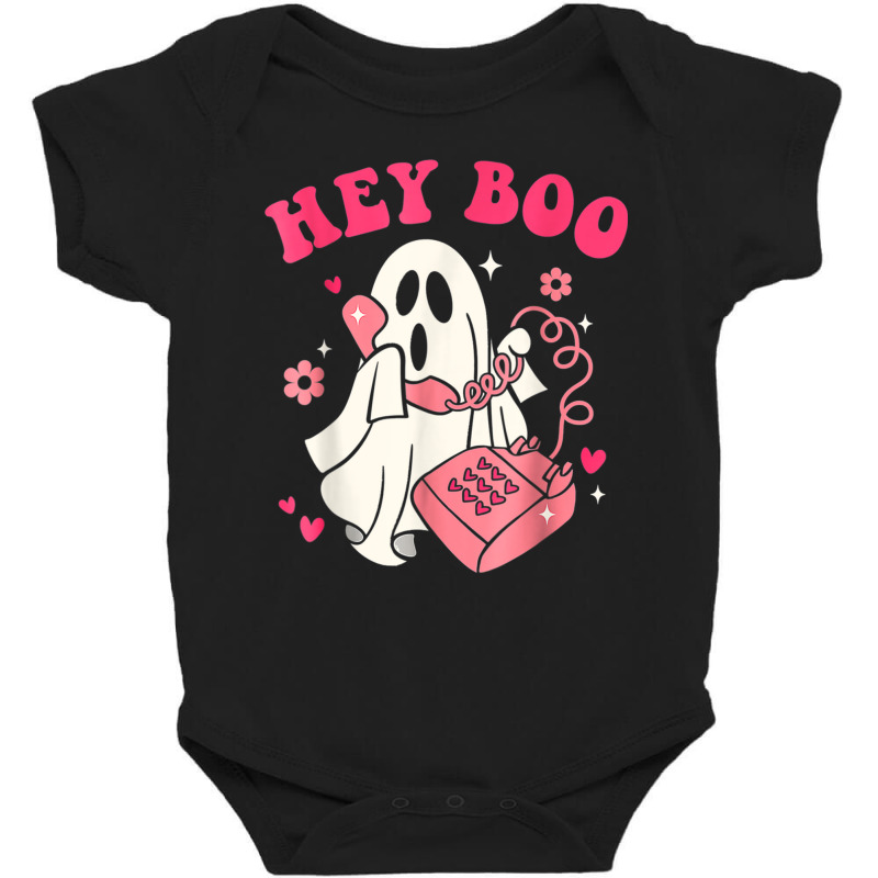 Hey Boo Funny Halloween Costume Spooky Season Ghost Landline T Shirt Baby Bodysuit by cm-arts | Artistshot