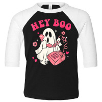 Hey Boo Funny Halloween Costume Spooky Season Ghost Landline T Shirt Toddler 3/4 Sleeve Tee | Artistshot