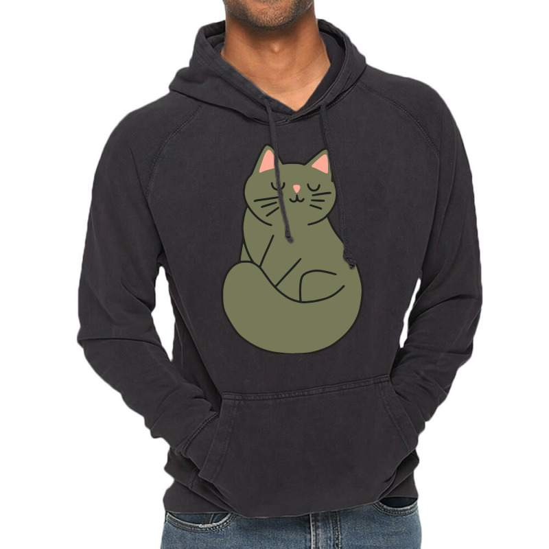 Green Cat Vintage Hoodie | Artistshot