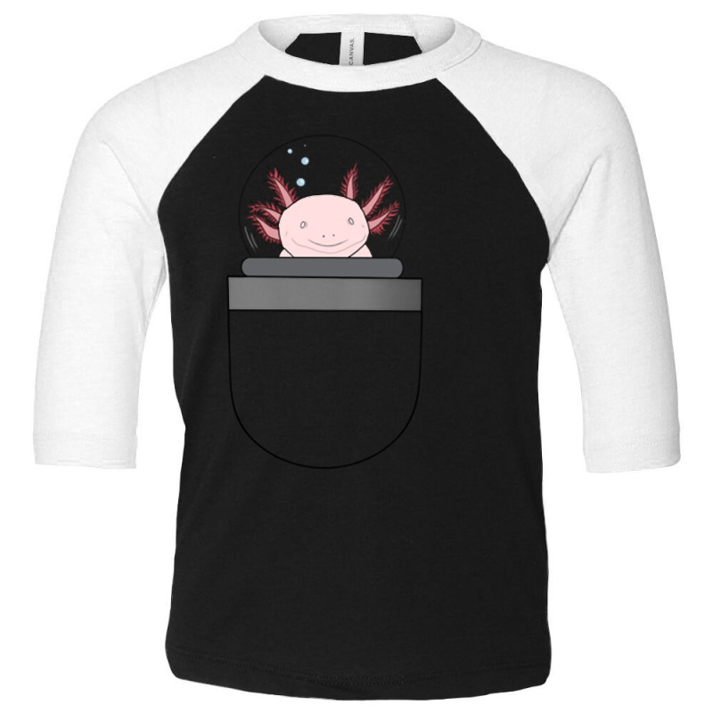 Pocket Axolotl - Albino Toddler 3/4 Sleeve Tee by Min03 | Artistshot