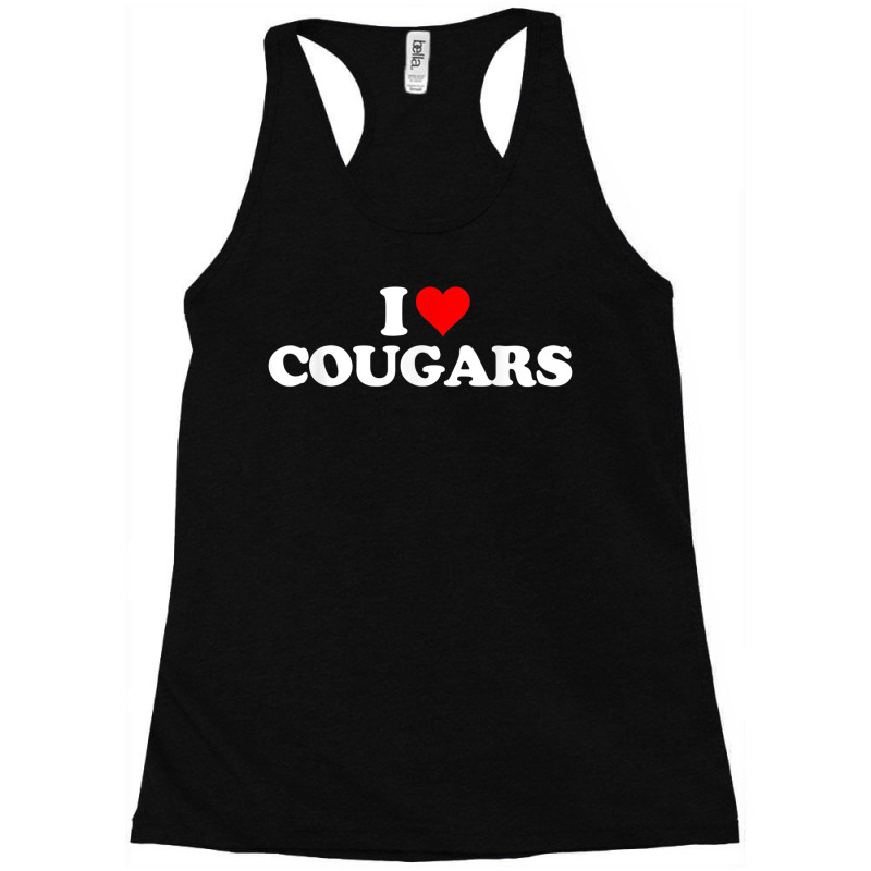 I Love Cougars Geeks Funny Fun Heart Racerback Tank by IsebellaHord | Artistshot