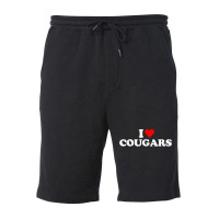 I Love Cougars Geeks Funny Fun Heart Fleece Short | Artistshot