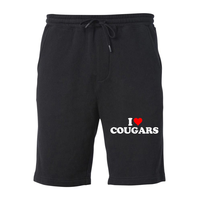 I Love Cougars Geeks Funny Fun Heart Fleece Short by IsebellaHord | Artistshot