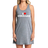 I Love Cougars Geeks Funny Fun Heart Tank Dress | Artistshot