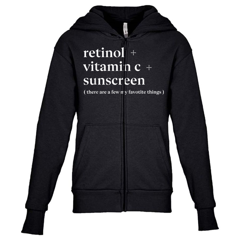 Retinol Vitamin C And Sunscreen Aesthetic Esthetician Nurse T Shirt Youth Zipper Hoodie | Artistshot