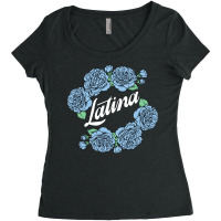 Latina Blue Rose For Dark Women's Triblend Scoop T-shirt | Artistshot