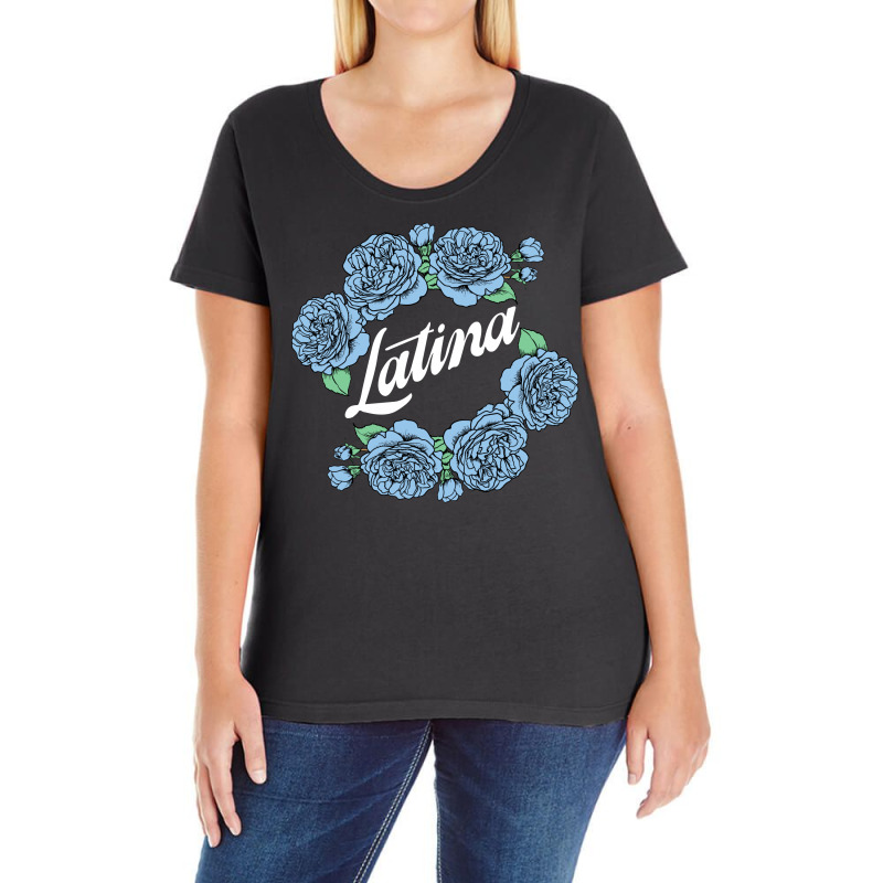 Latina Blue Rose For Dark Ladies Curvy T-Shirt by autlu2024 | Artistshot