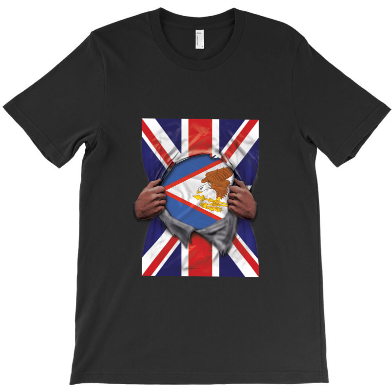 American Samoa Flag Great Britain Flag Ripped - Gift For American Samo T-shirt | Artistshot