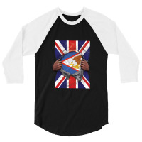 American Samoa Flag Great Britain Flag Ripped - Gift For American Samo 3/4 Sleeve Shirt | Artistshot