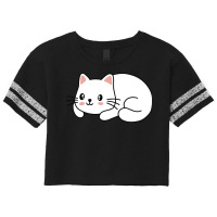 Cute White Cat Scorecard Crop Tee | Artistshot