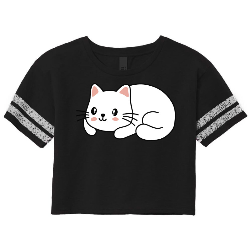 Cute White Cat Scorecard Crop Tee by Morspective | Artistshot