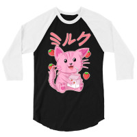 Japanese Anime Otaku Strawberry Milkshake Clothes 3/4 Sleeve Shirt | Artistshot