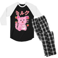 Japanese Anime Otaku Strawberry Milkshake Clothes Men's 3/4 Sleeve Pajama Set | Artistshot