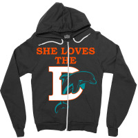 Funny Miami Football Team - She Loves The D Zipper Hoodie | Artistshot