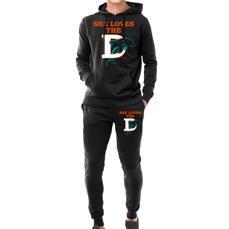 Funny Miami Football Team - She Loves The D Hoodie & Jogger Set | Artistshot