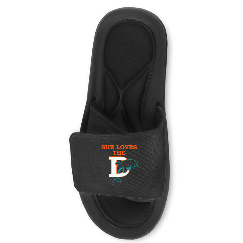 Funny Miami Football Team - She Loves The D Slide Sandal | Artistshot