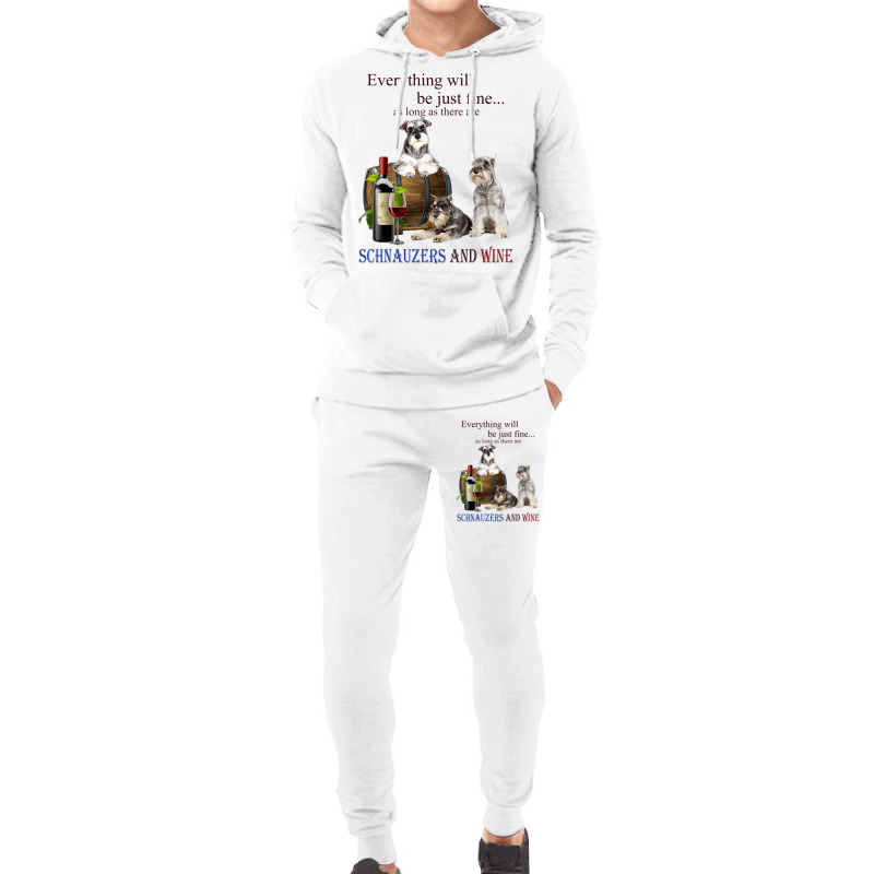 Miniature Schnauzer Just Fine With Wine Hoodie & Jogger Set | Artistshot