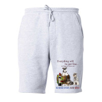 Miniature Schnauzer Just Fine With Wine Fleece Short | Artistshot