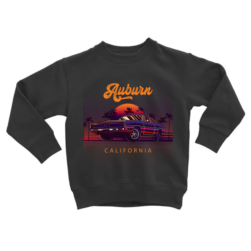 Auburn California Retro Vintage 80s 90s Muscle Cars Retrowave Aestheti Toddler Sweatshirt | Artistshot