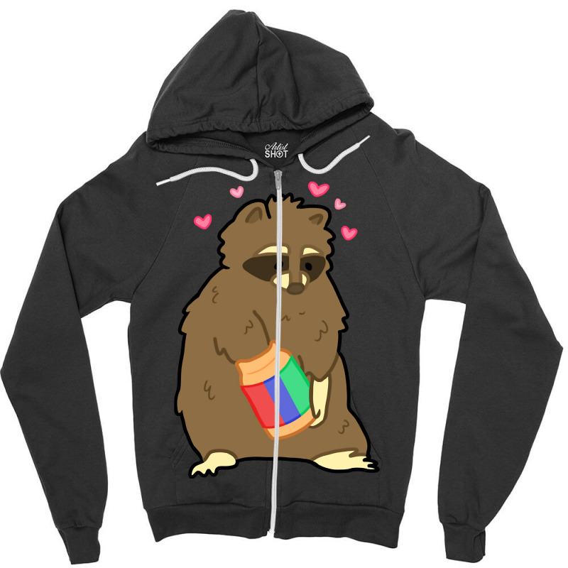 Peanut Butter Raccoon Zipper Hoodie | Artistshot