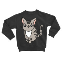 Gray Cat Smile Toddler Sweatshirt | Artistshot