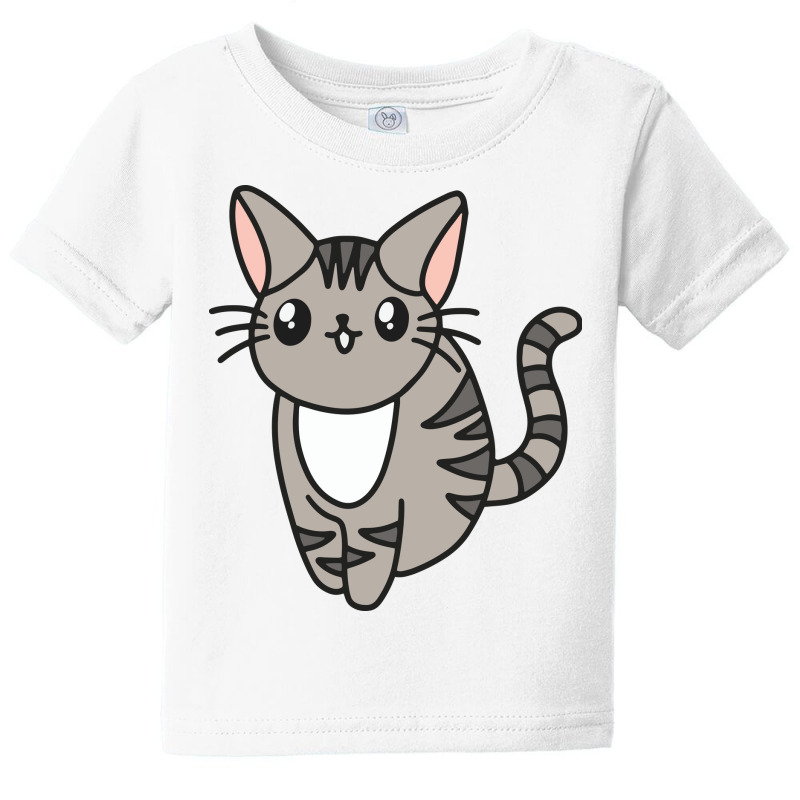 Gray Cat Smile Baby Tee | Artistshot