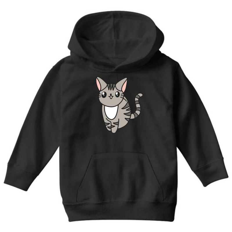 Gray Cat Smile Youth Hoodie | Artistshot