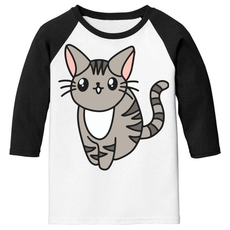 Gray Cat Smile Youth 3/4 Sleeve | Artistshot