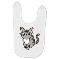 Gray Cat Smile Baby Bibs | Artistshot