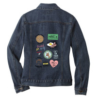 Parks And Recreation Tv Show Art Ladies Denim Jacket | Artistshot