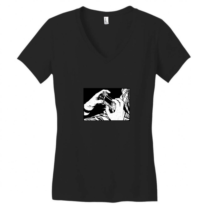 Gamer Black And White 1 Women's V-Neck T-Shirt by FrankJohnson | Artistshot