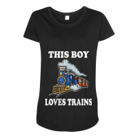 This Boy Loves Trains Gift Train Wagon Lover Gifts Tshirt Maternity Scoop Neck T-shirt | Artistshot