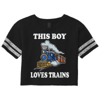 This Boy Loves Trains Gift Train Wagon Lover Gifts Tshirt Scorecard Crop Tee | Artistshot