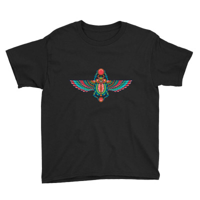 Egyptian Scarab Beetle Youth Tee Designed By Roger