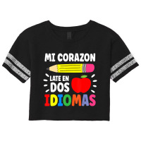 Mi Corazon Late En Dos Idiomas Bilingual Scorecard Crop Tee | Artistshot