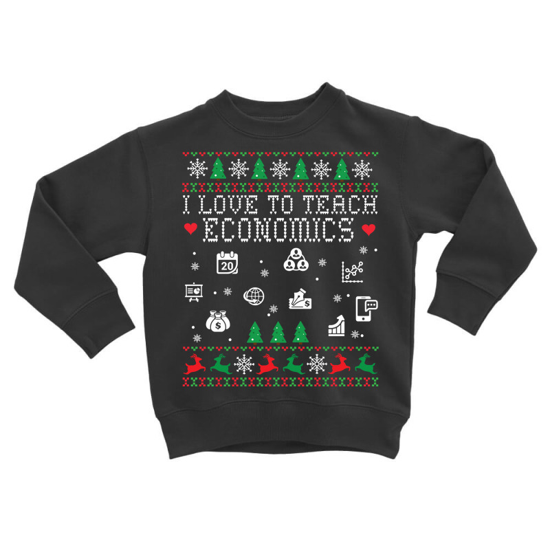 Teacher I Love To Teach Economics Students Merry Christmas Long Sleeve Toddler Sweatshirt by quvamashara | Artistshot