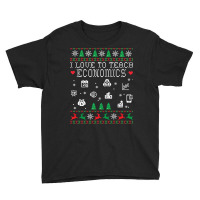 Teacher I Love To Teach Economics Students Merry Christmas Long Sleeve Youth Tee | Artistshot