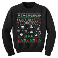 Teacher I Love To Teach Economics Students Merry Christmas Long Sleeve Youth Sweatshirt | Artistshot