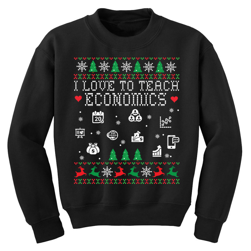 Teacher I Love To Teach Economics Students Merry Christmas Long Sleeve Youth Sweatshirt by quvamashara | Artistshot