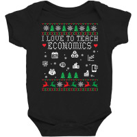 Teacher I Love To Teach Economics Students Merry Christmas Long Sleeve Baby Bodysuit | Artistshot