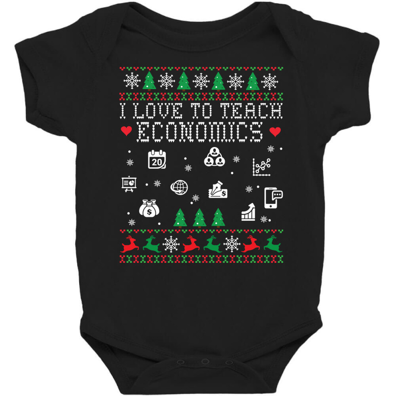 Teacher I Love To Teach Economics Students Merry Christmas Long Sleeve Baby Bodysuit by quvamashara | Artistshot