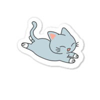 Happy Blue Cat Sticker | Artistshot