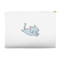 Happy Blue Cat Accessory Pouches | Artistshot