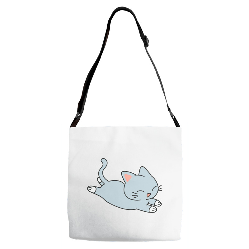 Happy Blue Cat Adjustable Strap Totes | Artistshot