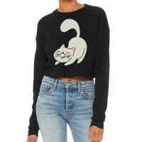 Stretch Gray Cat Cropped Sweater | Artistshot