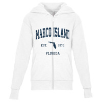 Marco Island Florida Fl Vintage Athletic Navy Sports Design Tank Top Youth Zipper Hoodie | Artistshot